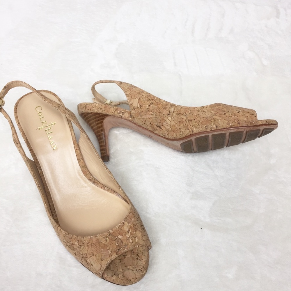 Cole Haan Nike Air Talia Peep Toe Slingbacks 7B